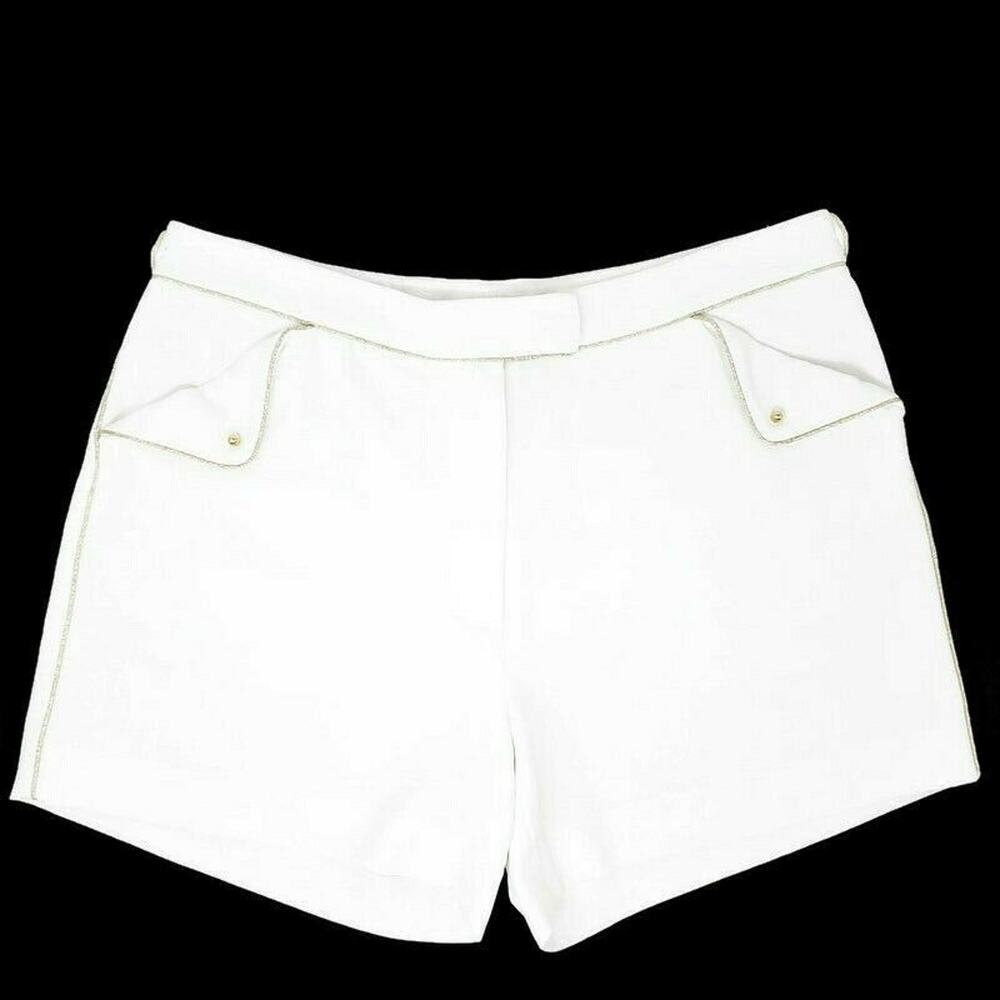 3.1 Philip Lim High Rise Dress Shorts 6 White Gold Pockets